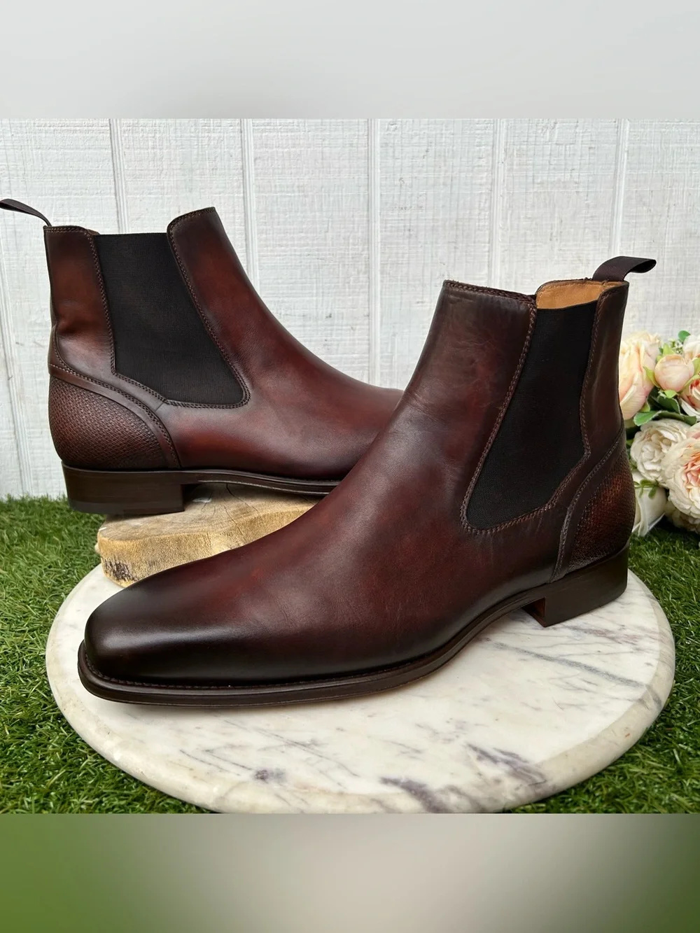 MAGNANNI LOGAN SLIP Men's Midbrown Boots size 10  Color: Midbrown